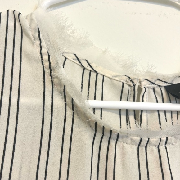 2/$15 Who What Wear - Black and Off White Striped Sleeveless Blouse/Top - Picture 3 of 9